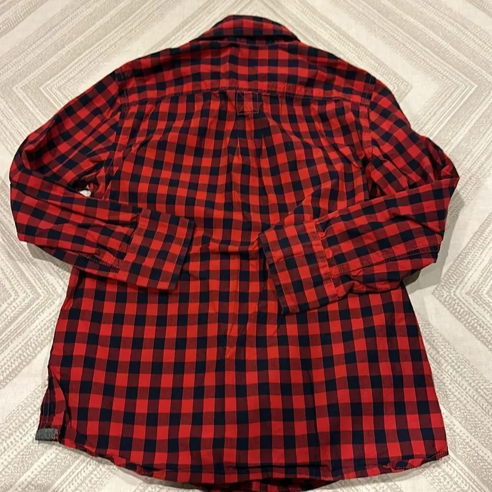 Crewcuts Boys Red & Navy Checkered Button Down Shirt